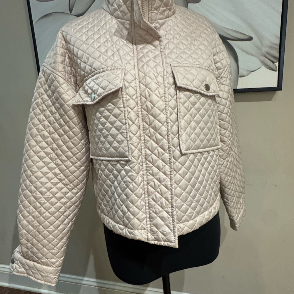 Ci Sono Cream Quilted Outerwear Label - Picture 8 of 10